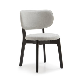 ORRO Black Wooden Dining Chair With Grey Upholstery