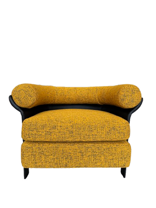 Ergolux Fabric & PU Leather Arm Chair - Mustard