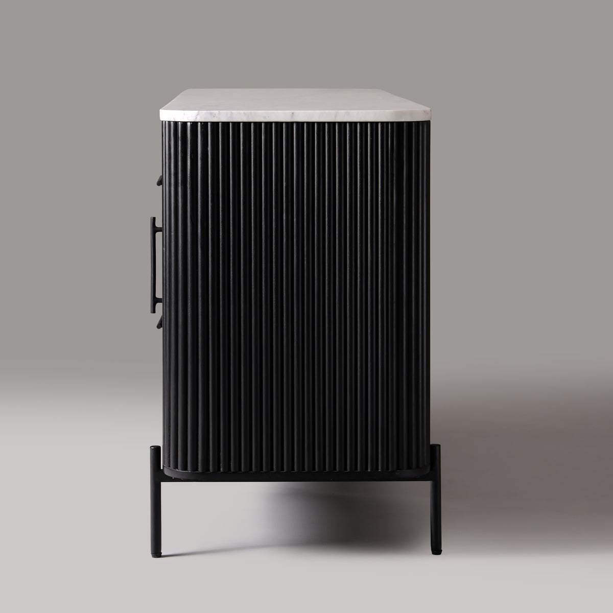 Kelby black buffet side view