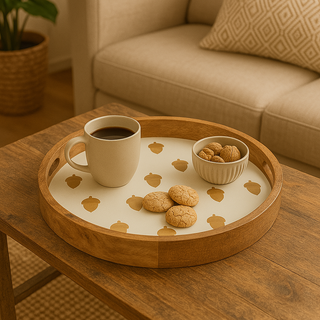 Marigold Round Mango Wood Serving Tray