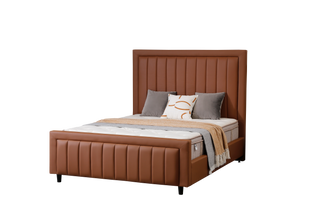 Brooklyn Leather Queen Bed - Tan