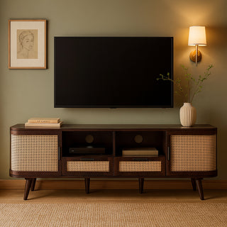 Abby Natural Rattan and Mango Wood TV Unit 180CM