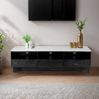 Bondi Natural Marble TV Unit With 3 Drawers