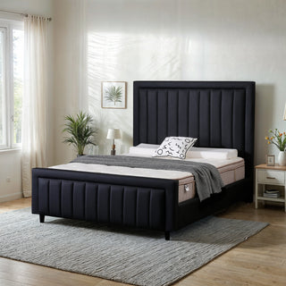 Brooklyn Leather Queen Bed - Black