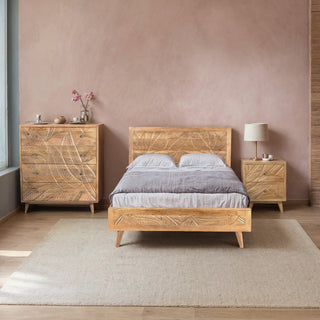 Canopy Hand-Carved Mango Wood King Bed