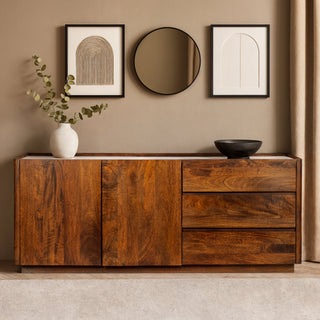 Savoy Natural Marble Top Buffet with 2 Doors & 3 Drawers