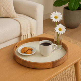 Terri Round Mango Wood Serving Tray