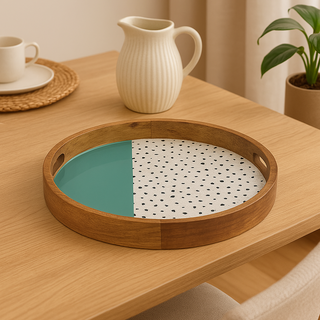 Zing Round Mango Wood Serving Tray