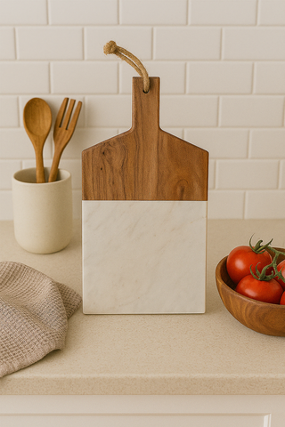 Fusion Natural Marble and Mango Wood Cheese Board