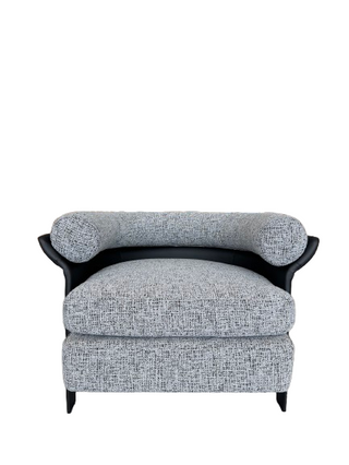 Ergolux Fabric & PU Leather Arm Chair - Black