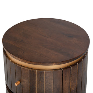 Piano Bedside Table – Mango Wood, Walnut