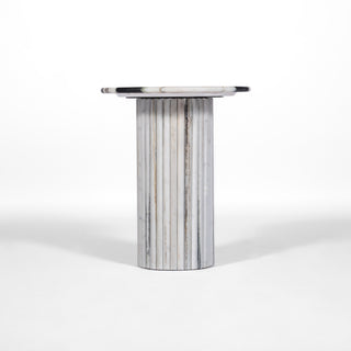 Linea Panda White Marble Side Table