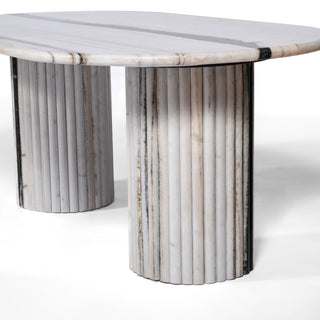 Linea Panda White Marble Coffee Table