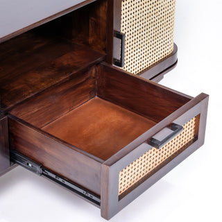 Abby Natural Rattan and Mango Wood TV Unit 220CM