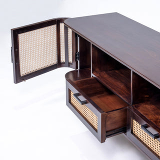 Abby Natural Rattan and Mango Wood TV Unit 220CM