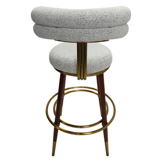 Palermo Light Grey Bar Stool - Fabric/Metal Legs