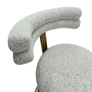 Palermo Light Grey Bar Stool - Fabric/Metal Legs