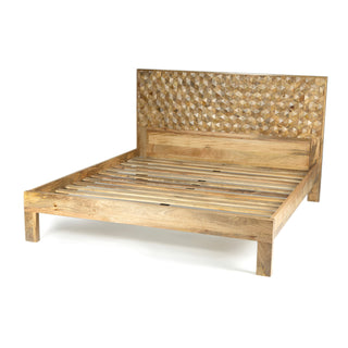 Carve Mango Wood Queen Bed