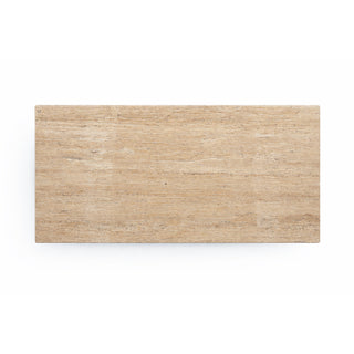 Serenity Natural Travertine and Mango Wood Dining Table