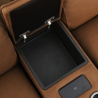 Bronte Standard corner configuration, shown in Oslo-Pecan leather - view 10