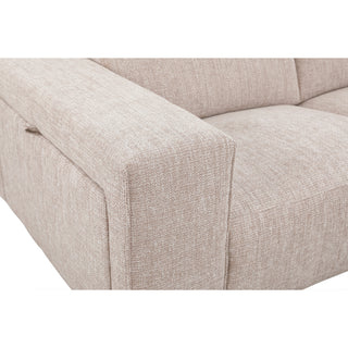 Aspen Fabric Electric Recliner with Electric Headrests - Chocolate
