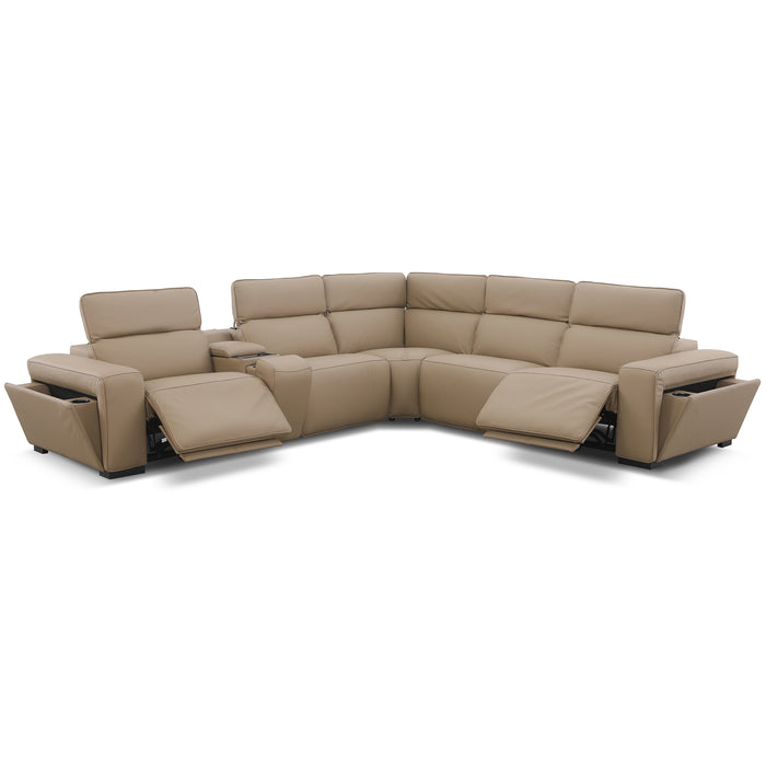 Hilton Premium Leather Modular Lounge With Dual Electric Recliners, Power Headrests & Smart Console