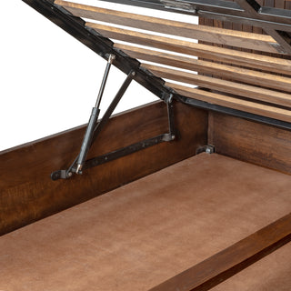 Piano King Bed with Hydraulic Lift – Mango Wood, Walnut