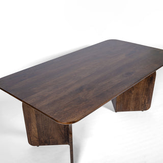 Savoy Mango Wood Dining Table - Walnut Finish