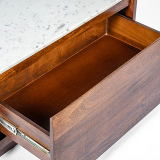 Savoy Natural Marble Coffee Table With 2 Drawers