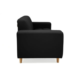 Timeless 3 Seater Leather Sofa - Black