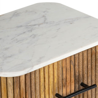 Kelby Marble Bedside Table - Natural