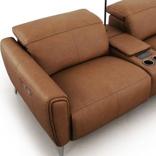 Bronte Standard corner configuration, shown in Oslo-Pecan leather - view 1