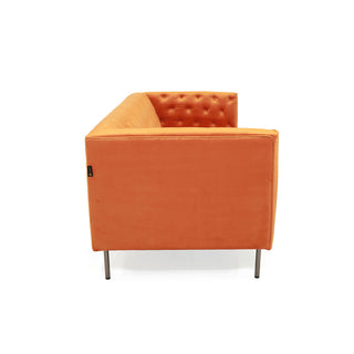 Chesterfield 3 Seater Velvet Sofa - Orange