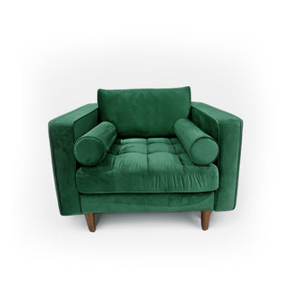 Duovelle 1 Seater Velvet Sofa - Green