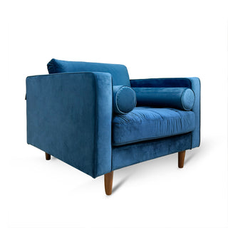 Duovelle 1 Seater Velvet Sofa - Blue