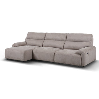 Brookfield Electric Slide out Sofa/Chaise LHF - Tobacco/Brown