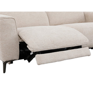 Tivoli 3 Seater Dual Electric Recliner with Electric Telescopic Headrests -Ivory