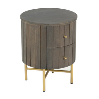 Piano Round Bedside Table - Ash Grey