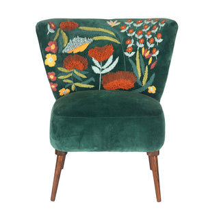 The Verdant Blossom Chair Hand Embroidered Chair