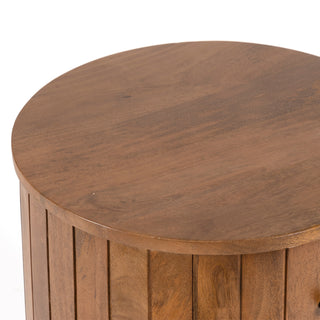 Piano Round Bedside Table - Natural