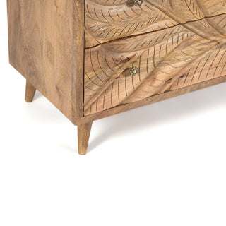 Canopy Hand-Carved Tallboy With 4 Drawers