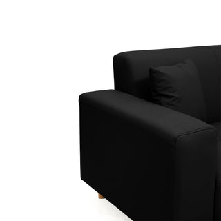 Timeless 3 Seater Leather Sofa - Black