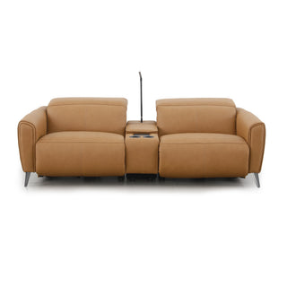 Bronte 2 Seater With Console, shown in Oslo-Antelope leather - front view