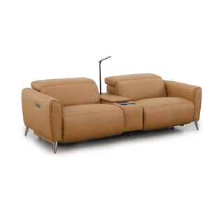 Bronte 2 Seater With Console, shown in Oslo-Antelope leather - angled view