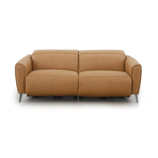 Bronte 2 Seater Without Console, shown in Oslo-Antelope leather - reclined