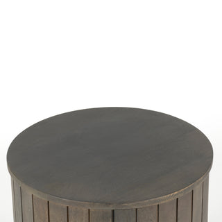 Piano Round Bedside Table - Ash Grey