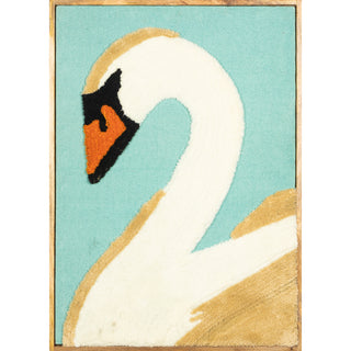 Cotton Embroidered Wooden Frame - Swan