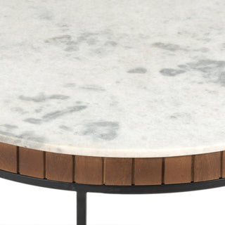 Piano Marble Round Coffee Table - Natural