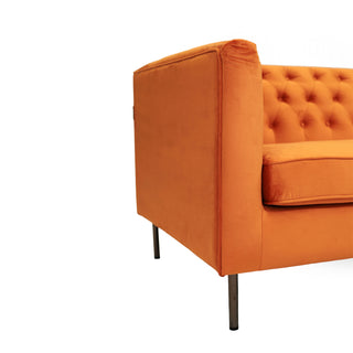 Chesterfield 3 Seater Velvet Sofa - Orange