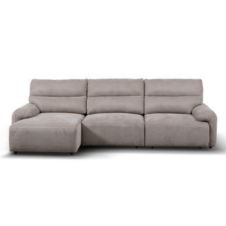 Brookfield Electric Slide out Sofa/Chaise LHF - Tobacco/Brown